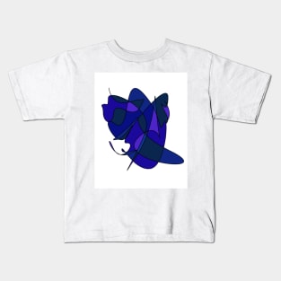 Abstract Lines And Curves In Blue Kids T-Shirt